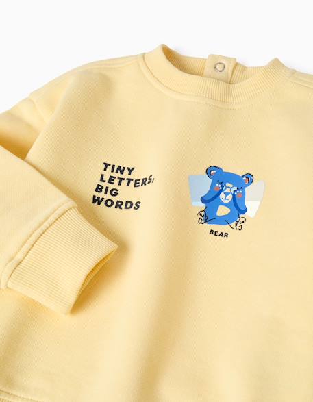 Sweat en coton avec ours et lettres imprimés Bleu+Jaune 8 - vertbaudet enfant 