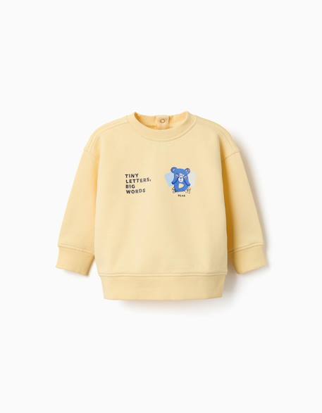 Sweat en coton avec ours et lettres imprimés Bleu+Jaune 6 - vertbaudet enfant 