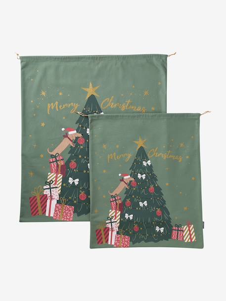 Sac hotte de Noël sapin vert 2 - vertbaudet enfant 