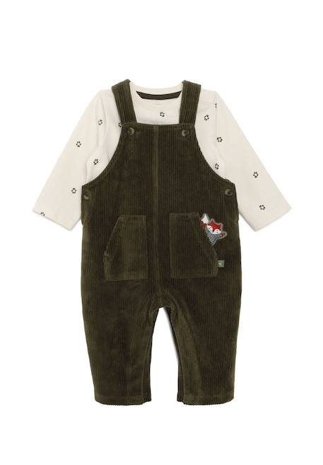 Ensemble salopette + haut bébé garçon Kaki 3 - vertbaudet enfant 