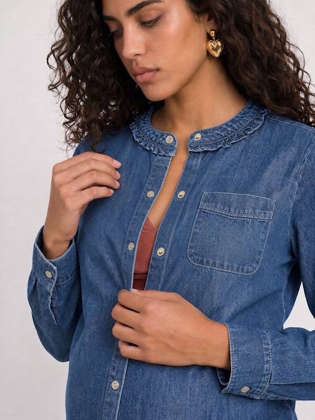 Chemise grossesse et allaitement bleu moyen 6 - vertbaudet enfant 