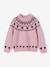 Pull fille manches longues col rond rose pâle+vert sauge 1 - vertbaudet enfant 