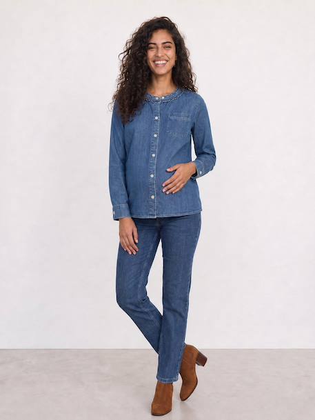 Chemise grossesse et allaitement bleu moyen 2 - vertbaudet enfant 