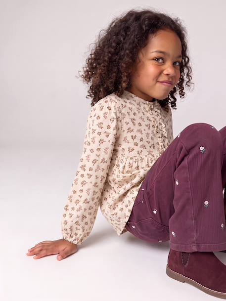 Blouse manches longues fille blush+écru 14 - vertbaudet enfant 