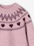 Pull fille manches longues col rond rose pâle+vert sauge 3 - vertbaudet enfant 