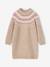 Robe fille manches longues camel+rose poudré+vert sauge 1 - vertbaudet enfant 