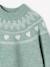 Pull fille manches longues col rond rose pâle+vert sauge 6 - vertbaudet enfant 