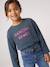 T-shirt manches longues fille encre+rose pâle+vert 2 - vertbaudet enfant 