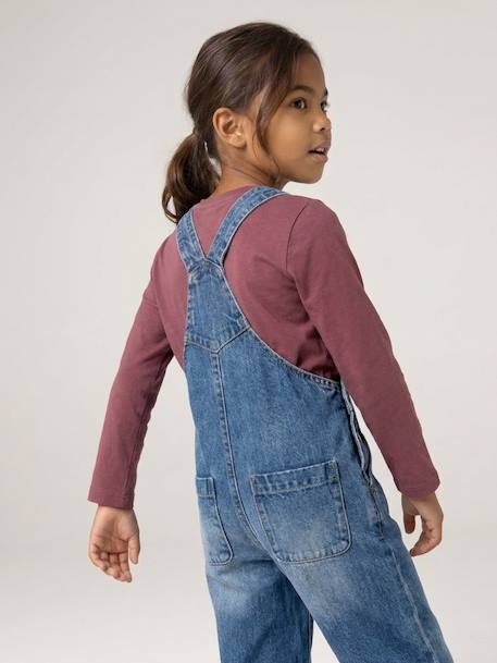 Salopette fille large en denim bleu moyen+denim black+denim gris+stone 10 - vertbaudet enfant 