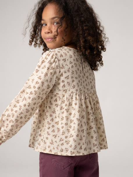 Blouse manches longues fille blush+écru 15 - vertbaudet enfant 