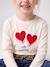 T-shirt manches longues fille écru+rose poudré 2 - vertbaudet enfant 