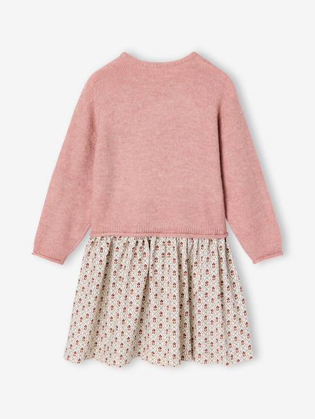 Robe 2 en 1 manches longues fille prune+rose poudré 6 - vertbaudet enfant 