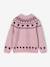 Pull fille manches longues col rond rose pâle+vert sauge 2 - vertbaudet enfant 