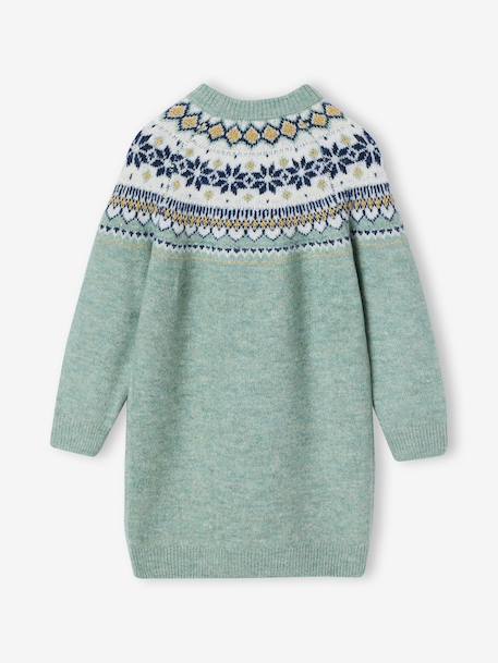 Robe fille manches longues camel+rose poudré+vert sauge 8 - vertbaudet enfant 