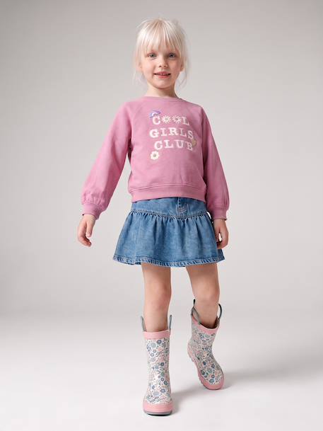 Jupe denim fille volantée bleu jean 2 - vertbaudet enfant 