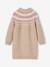 Robe fille manches longues camel+rose poudré+vert sauge 2 - vertbaudet enfant 