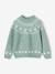 Pull fille manches longues col rond rose pâle+vert sauge 4 - vertbaudet enfant 