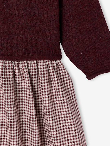 Robe 2 en 1 manches longues fille prune+rose poudré 4 - vertbaudet enfant 