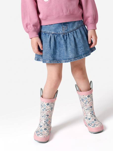 Jupe denim fille volantée bleu jean 6 - vertbaudet enfant 