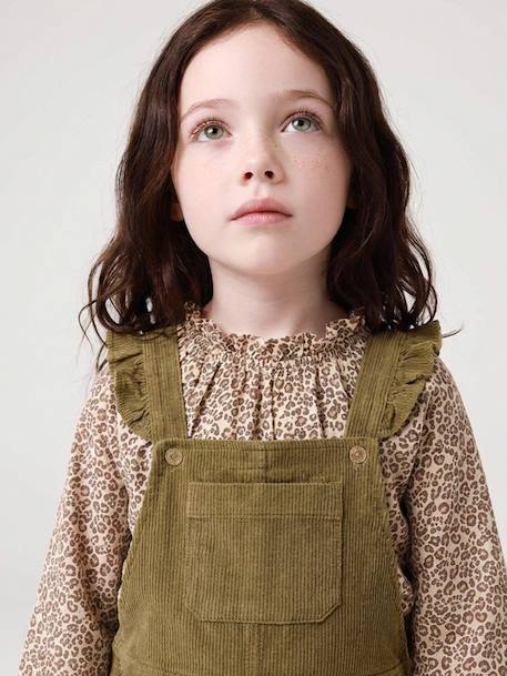 T-shirt fantaisie col élastiqué volanté fille écru+marine+vanille 11 - vertbaudet enfant 