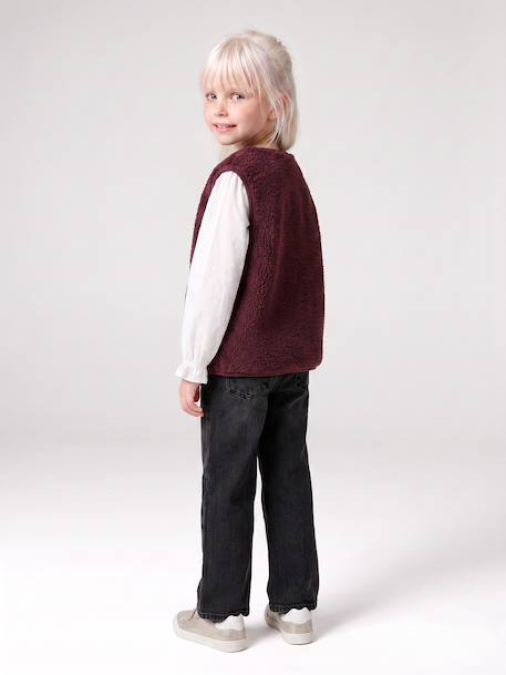 Gilet fille sans manches en sherpa blush+prune+vanille 13 - vertbaudet enfant 