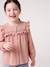Chemise manches longues fille bleu ardoise+rose poudré+vanille 7 - vertbaudet enfant 