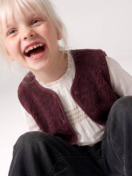Gilet fille sans manches en sherpa blush+prune+vanille 6 - vertbaudet enfant 