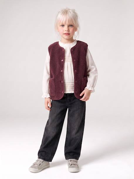 Gilet fille sans manches en sherpa blush+prune+vanille 8 - vertbaudet enfant 