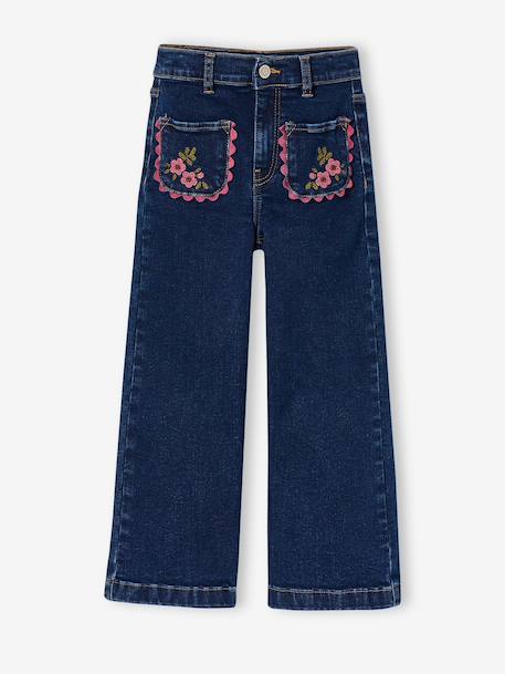 Jean large fille bleu foncé 4 - vertbaudet enfant 