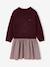 Robe 2 en 1 manches longues fille prune+rose poudré 1 - vertbaudet enfant 