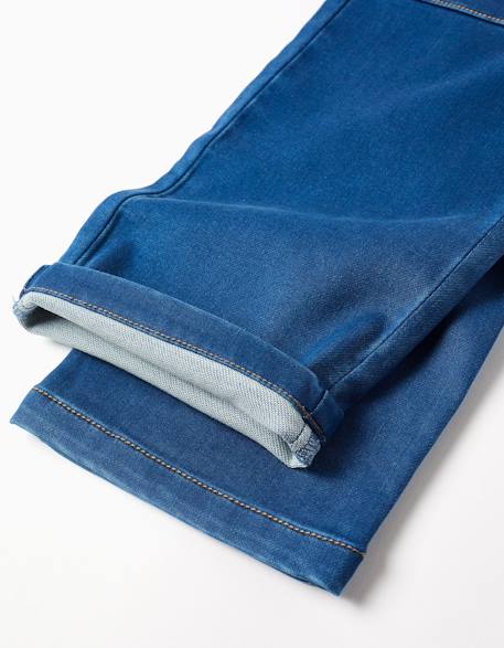 Salopette à jambe large en jean avec poches Bleu 4 - vertbaudet enfant 