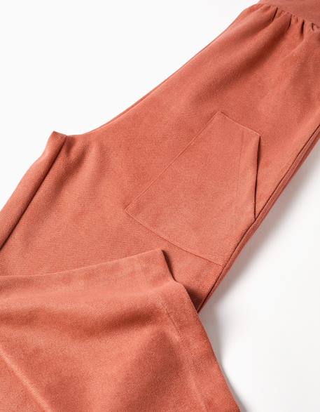 Salopette à jambe large en maille interlock avec poches Marron 4 - vertbaudet enfant 
