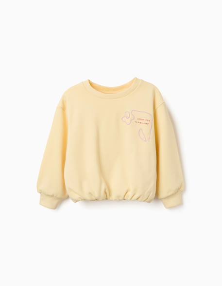 Sweat en coton avec imprimé creativity Jaune 2 - vertbaudet enfant 