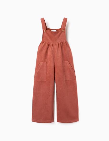 Fille-Salopette, combinaison-Salopette à jambe large en maille interlock avec poches