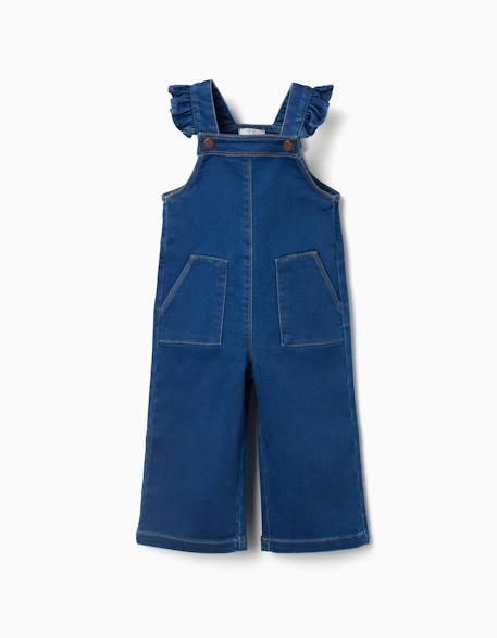 Bébé-Salopette, combinaison-Salopette à jambe large en jean avec poches