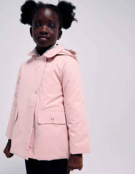 Parka rembourrée avec capuche amovible et poches Rose clair 1 - vertbaudet enfant 