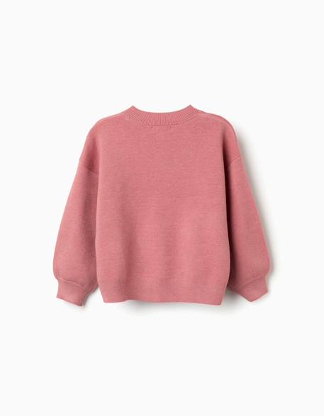 Pull en maille avec fleurs brodées Rose 3 - vertbaudet enfant 