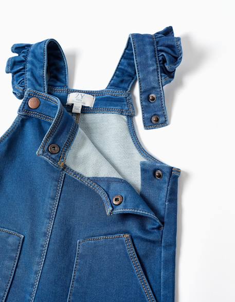 Salopette à jambe large en jean avec poches Bleu 3 - vertbaudet enfant 