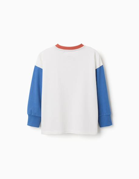 T-shirt en coton à manches longues avec poche Bleu 3 - vertbaudet enfant 
