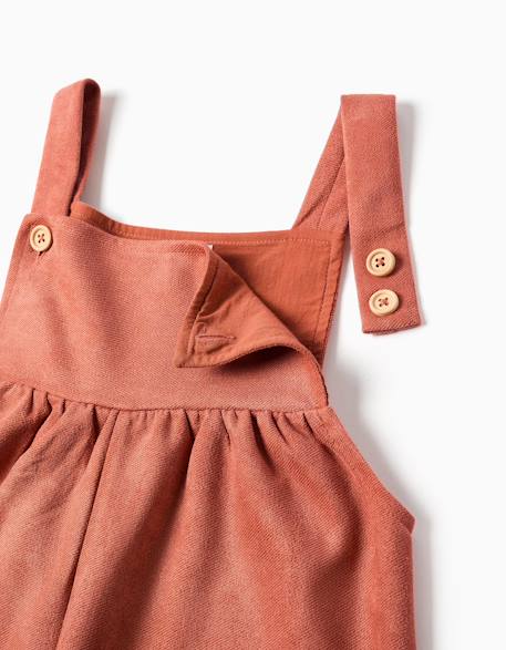 Salopette à jambe large en maille interlock avec poches Marron 3 - vertbaudet enfant 