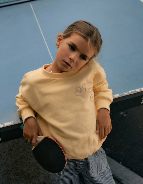 Sweat en coton avec imprimé creativity Jaune 1 - vertbaudet enfant 