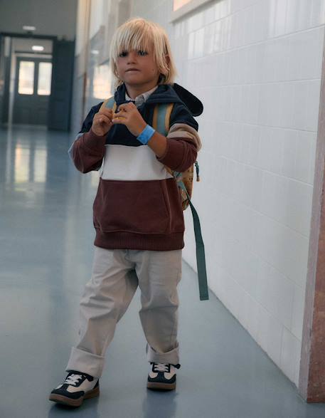 Garçon-Pull, gilet, sweat-Sweat-Sweat en molleton à capuche et blocs de couleur