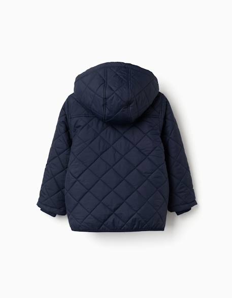Veste matelassée avec capuche amovible Bleu foncé 4 - vertbaudet enfant 