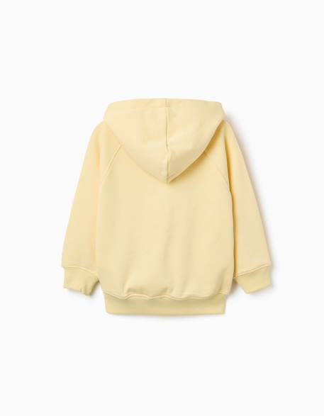 Sweat en coton avec capuche et poche kangourou Jaune 3 - vertbaudet enfant 