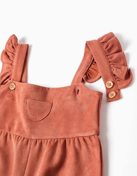 Salopette à jambe large avec volants Marron 3 - vertbaudet enfant 