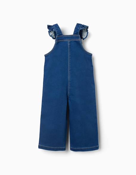 Salopette à jambe large en jean avec poches Bleu 2 - vertbaudet enfant 