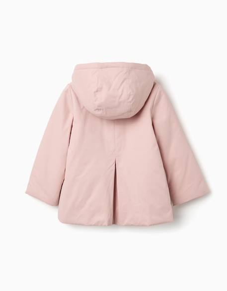 Parka rembourrée avec capuche amovible et poches Rose clair 4 - vertbaudet enfant 
