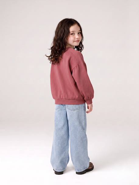 Pantalon large fille bleu moyen+denim bleached 9 - vertbaudet enfant 