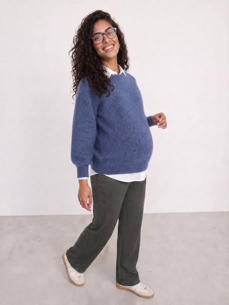 Pantalon de grossesse maille bandeau gris 1 - vertbaudet enfant 