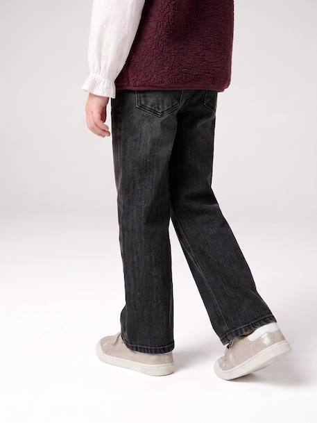 Jean fille large morphologik tour de hanches fin bleached+bleu foncé+denim gris+stone 15 - vertbaudet enfant 